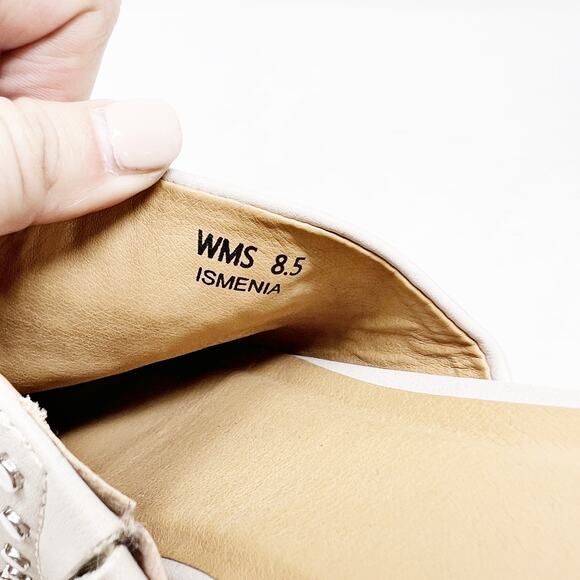 [DV Dolce Vita] Ismenia Cream Studded Pointed Toe Slip On Mules Flats Size 8.5 - Picture 11 of 11